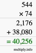 How to calculate 544 times 74 using long multiplication How to calculate 544 times 74 using long multiplication