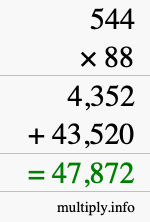 How to calculate 544 times 88 using long multiplication How to calculate 544 times 88 using long multiplication
