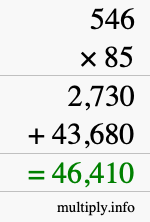 How to calculate 546 times 85 using long multiplication How to calculate 546 times 85 using long multiplication