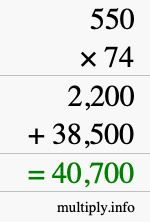 How to calculate 550 times 74 using long multiplication How to calculate 550 times 74 using long multiplication