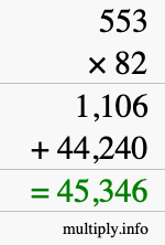 How to calculate 553 times 82 using long multiplication How to calculate 553 times 82 using long multiplication