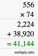 How to calculate 556 times 74 using long multiplication How to calculate 556 times 74 using long multiplication