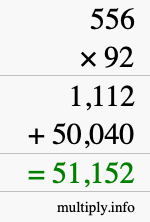 How to calculate 556 times 92 using long multiplication How to calculate 556 times 92 using long multiplication