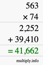 How to calculate 563 times 74 using long multiplication How to calculate 563 times 74 using long multiplication