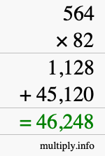 How to calculate 564 times 82 using long multiplication How to calculate 564 times 82 using long multiplication
