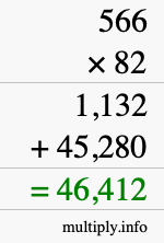 How to calculate 566 times 82 using long multiplication How to calculate 566 times 82 using long multiplication