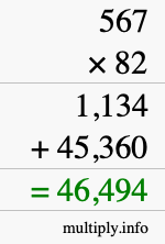 How to calculate 567 times 82 using long multiplication How to calculate 567 times 82 using long multiplication