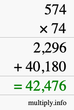 How to calculate 574 times 74 using long multiplication How to calculate 574 times 74 using long multiplication