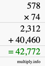 How to calculate 578 times 74 using long multiplication How to calculate 578 times 74 using long multiplication