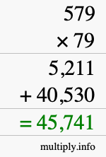How to calculate 579 times 79 using long multiplication