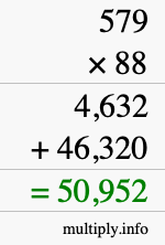 How to calculate 579 times 88 using long multiplication
