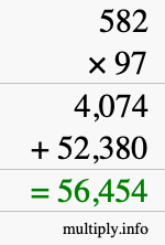 How to calculate 582 times 97 using long multiplication How to calculate 582 times 97 using long multiplication