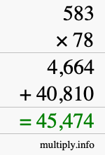 How to calculate 583 times 78 using long multiplication How to calculate 583 times 78 using long multiplication