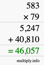 How to calculate 583 times 79 using long multiplication