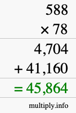 How to calculate 588 times 78 using long multiplication How to calculate 588 times 78 using long multiplication