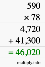 How to calculate 590 times 78 using long multiplication How to calculate 590 times 78 using long multiplication