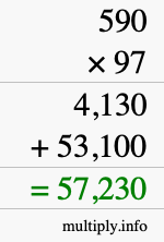 How to calculate 590 times 97 using long multiplication How to calculate 590 times 97 using long multiplication