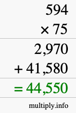 How to calculate 594 times 75 using long multiplication How to calculate 594 times 75 using long multiplication