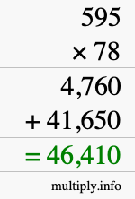 How to calculate 595 times 78 using long multiplication How to calculate 595 times 78 using long multiplication