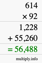 How to calculate 614 times 92 using long multiplication How to calculate 614 times 92 using long multiplication