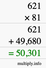 How to calculate 621 times 81 using long multiplication How to calculate 621 times 81 using long multiplication