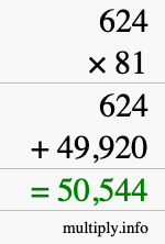 How to calculate 624 times 81 using long multiplication How to calculate 624 times 81 using long multiplication