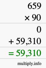 How to calculate 659 times 90 using long multiplication How to calculate 659 times 90 using long multiplication