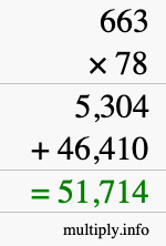 How to calculate 663 times 78 using long multiplication
