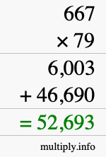 How to calculate 667 times 79 using long multiplication How to calculate 667 times 79 using long multiplication