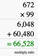 How to calculate 672 times 99 using long multiplication How to calculate 672 times 99 using long multiplication