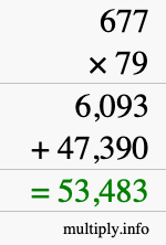 How to calculate 677 times 79 using long multiplication How to calculate 677 times 79 using long multiplication