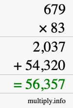 How to calculate 679 times 83 using long multiplication
