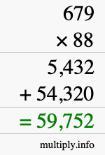 How to calculate 679 times 88 using long multiplication