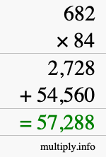 How to calculate 682 times 84 using long multiplication How to calculate 682 times 84 using long multiplication