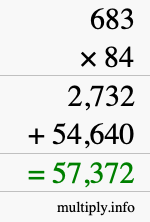How to calculate 683 times 84 using long multiplication