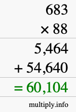 How to calculate 683 times 88 using long multiplication