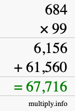 How to calculate 684 times 99 using long multiplication How to calculate 684 times 99 using long multiplication