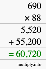 How to calculate 690 times 88 using long multiplication How to calculate 690 times 88 using long multiplication