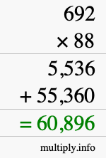 How to calculate 692 times 88 using long multiplication How to calculate 692 times 88 using long multiplication