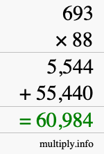 How to calculate 693 times 88 using long multiplication How to calculate 693 times 88 using long multiplication