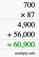 How to calculate 700 times 87 using long multiplication How to calculate 700 times 87 using long multiplication