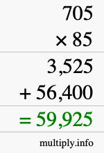How to calculate 705 times 85 using long multiplication How to calculate 705 times 85 using long multiplication