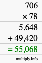 How to calculate 706 times 78 using long multiplication How to calculate 706 times 78 using long multiplication