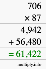 How to calculate 706 times 87 using long multiplication How to calculate 706 times 87 using long multiplication