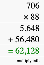 How to calculate 706 times 88 using long multiplication How to calculate 706 times 88 using long multiplication