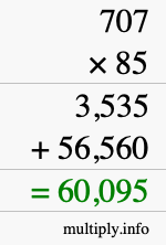 How to calculate 707 times 85 using long multiplication How to calculate 707 times 85 using long multiplication