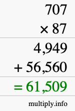 How to calculate 707 times 87 using long multiplication How to calculate 707 times 87 using long multiplication
