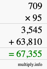 How to calculate 709 times 95 using long multiplication How to calculate 709 times 95 using long multiplication
