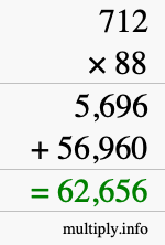 How to calculate 712 times 88 using long multiplication How to calculate 712 times 88 using long multiplication