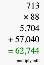 How to calculate 713 times 88 using long multiplication How to calculate 713 times 88 using long multiplication